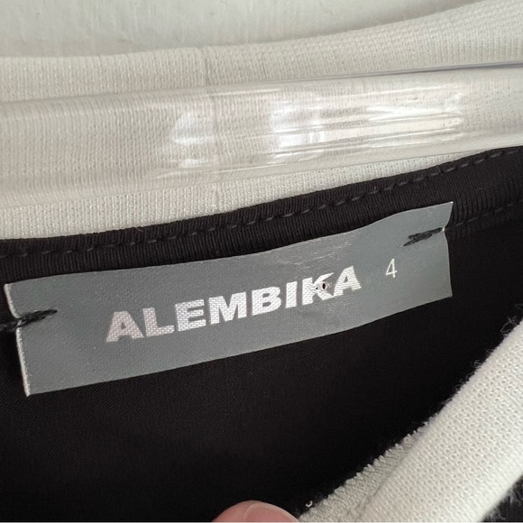 ALEMBIKA ESSENTIAL CUTAWAY TANK TOP BLACK WHITE LONG TUNIC SHIRT 4 (12 / 14) - Picture 6 of 7